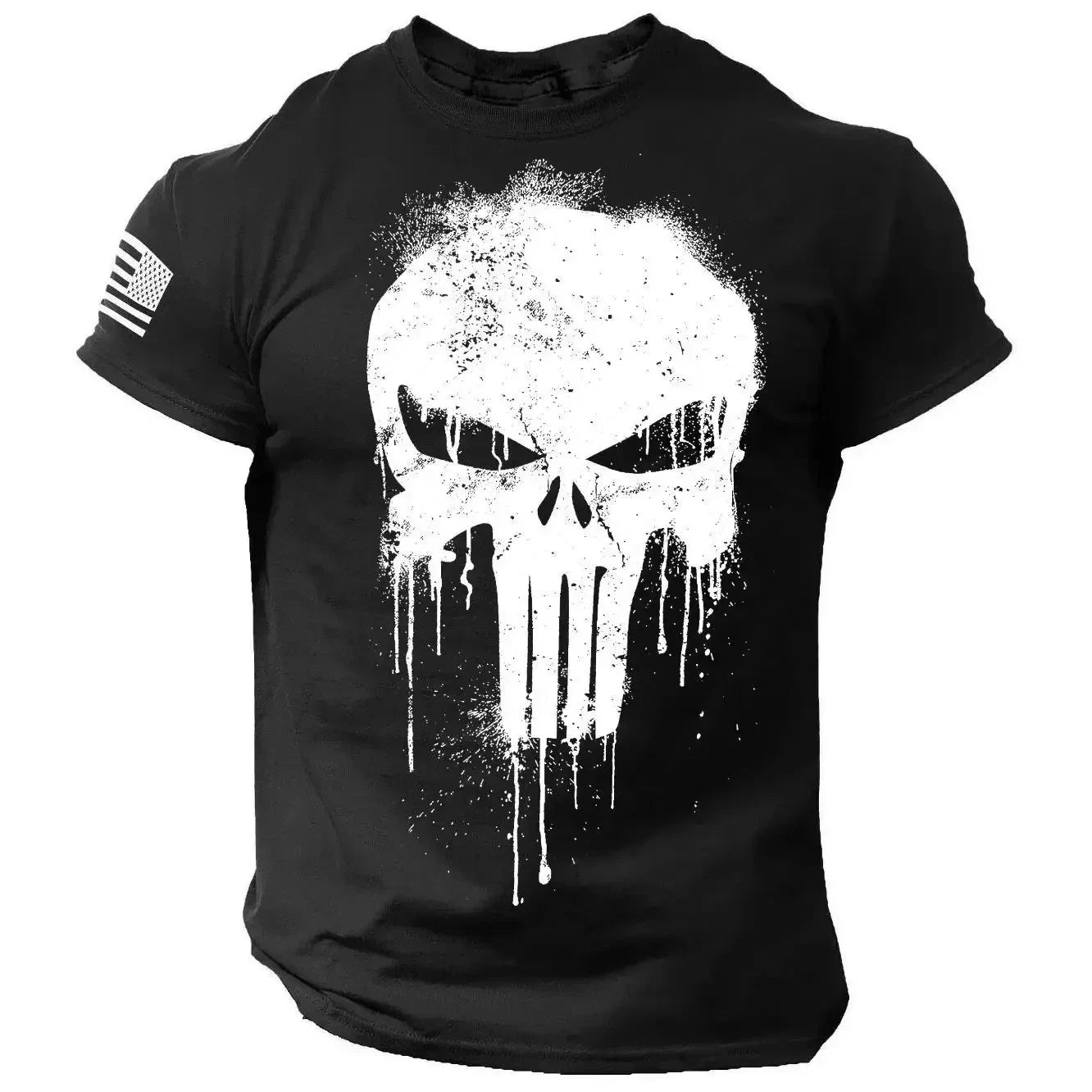 new Men's Skull Print T-Shirt – Harajuku Street Style | Short Sleeve | Plus