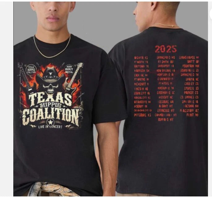 Texas Hippie Coalition Live In Concert Merch Tour 2025 Two Sides Unisex T-Shirt