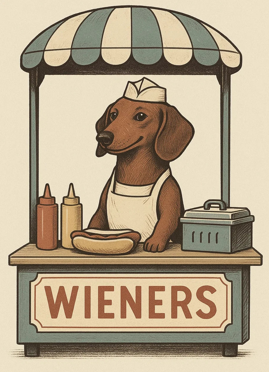 Wieners! Hot Dog Stand Unisex Heavy Cotton Tee Funny Dog Shirt Dachshund Cookout