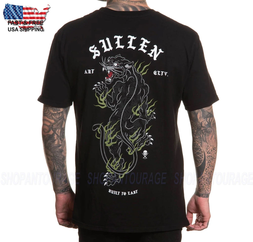 Sullen a Gattoni Panther Premium Fit SCM7582 Nuovo T-Shirt Per Uomo