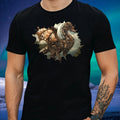 Mens Steampunk Dragon Motif Cotton T-Shirt Size XS to 5XL