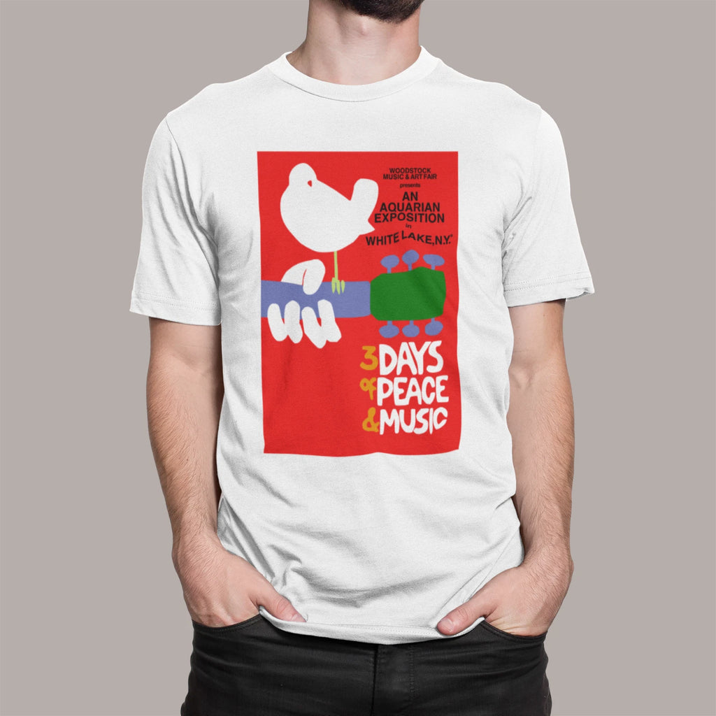 WOODSTOCK MUSIC FESTIVAL T SHIRT 60s PEACE LOVE MUSIC HIPPIE ADULTS KIDS