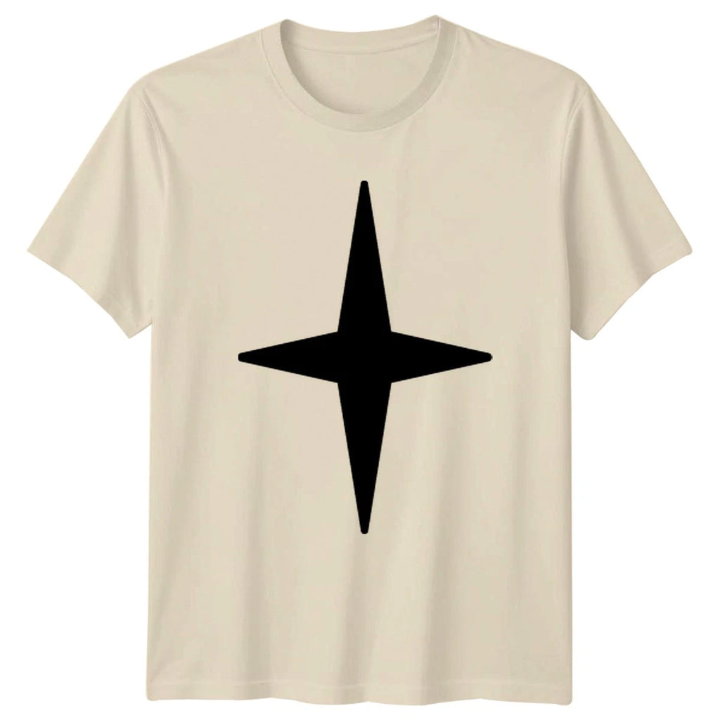 Simple Four Pointed Star Graphic T-Shirt Geometric Shape Abstract Art