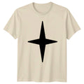 Simple Four Pointed Star Graphic T-Shirt Geometric Shape Abstract Art