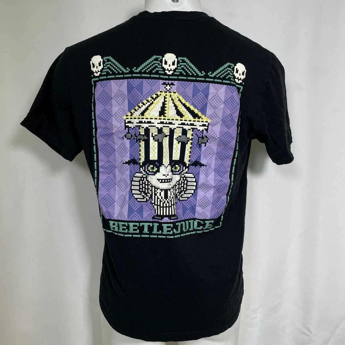 Beetlejuice Ghost With The Most Pixel Art BoxLunch Black T-Shirt Men's XL