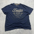 Y2K Old Navy Embroidered Graphic T-Shirt Sz. XL Navy Cream Streetwear