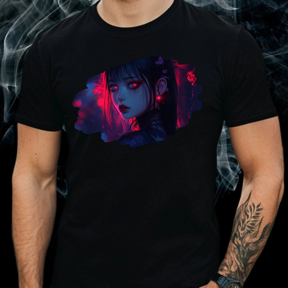 Mens Horror Anime Girl Theme Cotton T-Shirt Size XS to 5XL
