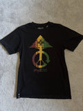 LRG Lifted Research Group T-Shirt Men’s Medium Black Rasta Graphic Tee Y2K