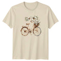 Boho Bicycle With Flowers T-Shirt Floral Cycling Gift For Him And Her
