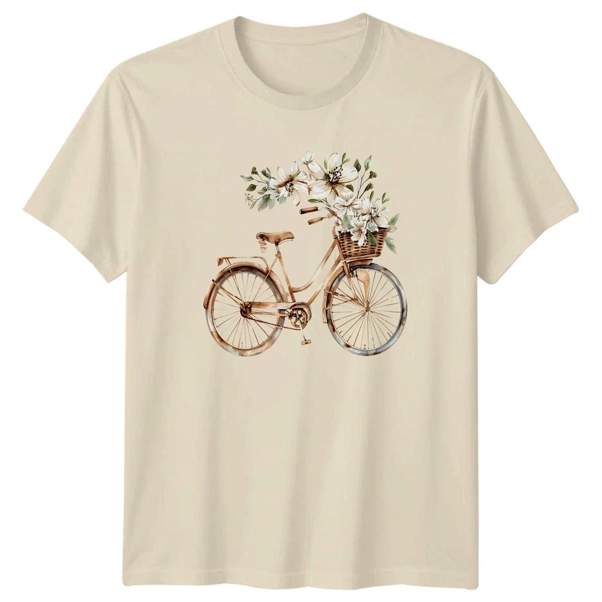 Boho Bicycle With Flowers T-Shirt Floral Cycling Gift For Him And Her