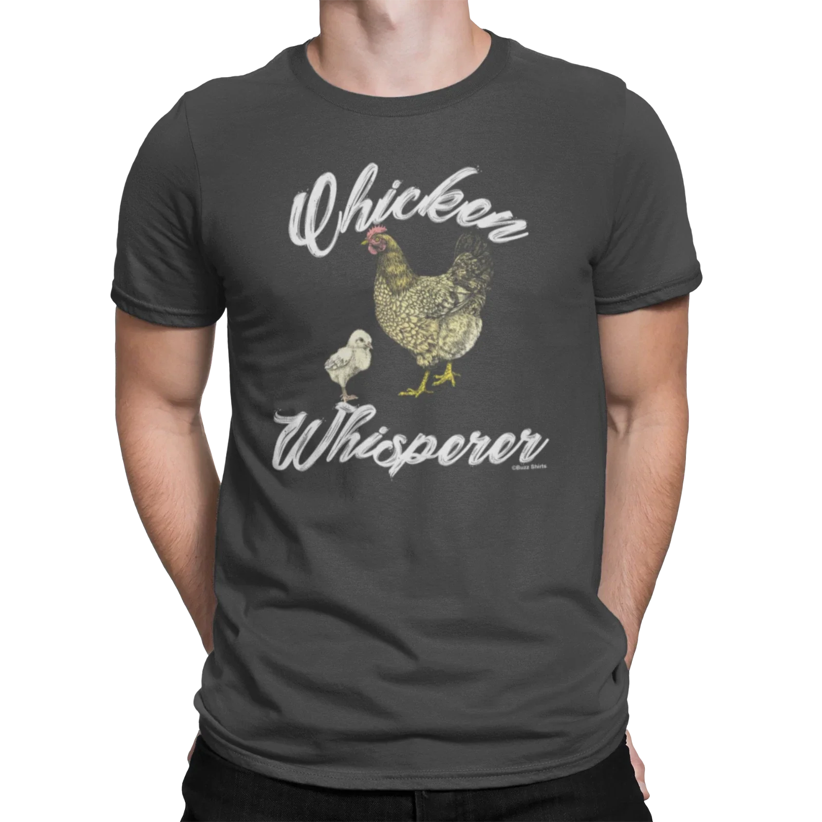 Mens CHICKEN WHISPERER Funny  T-Shirt Novelty Farmer Farm Present Gift