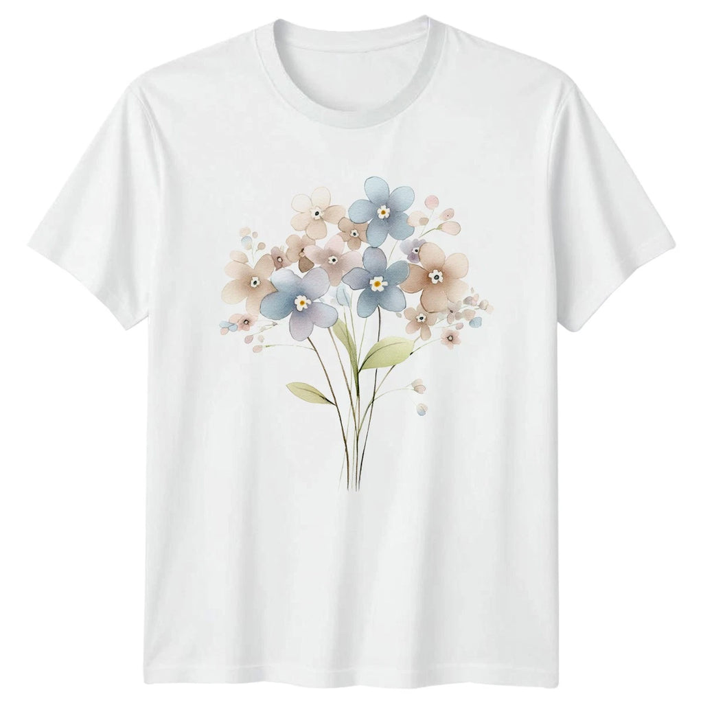 Watercolor Flowers Bouquet Nature Floral Men Womens Graphic Tee