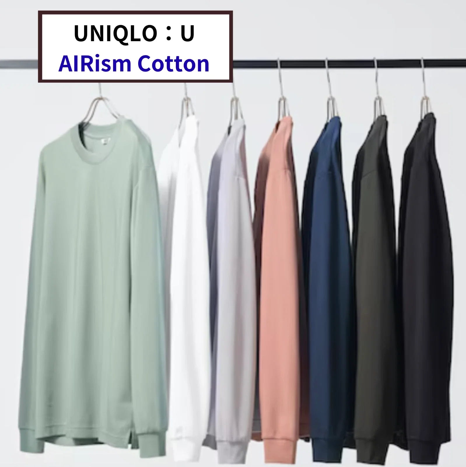 UNIQLO:U AIRism Cotton T-Shirt Long-Sleeve 9 colors XS~4XL MEN Unisex Japan