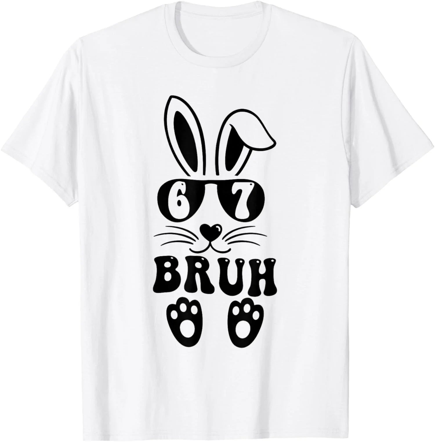 Bruh Six Seven Meme Rabbit Bunny Sunglasses Unisex T-Shirt