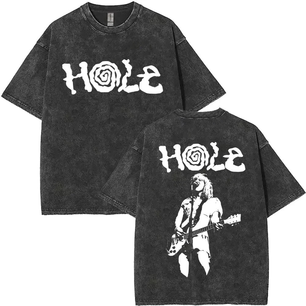 Hole Band T-Shirts Courtney Love Grunge Tees Graphic Print Unisex Cotton Tees