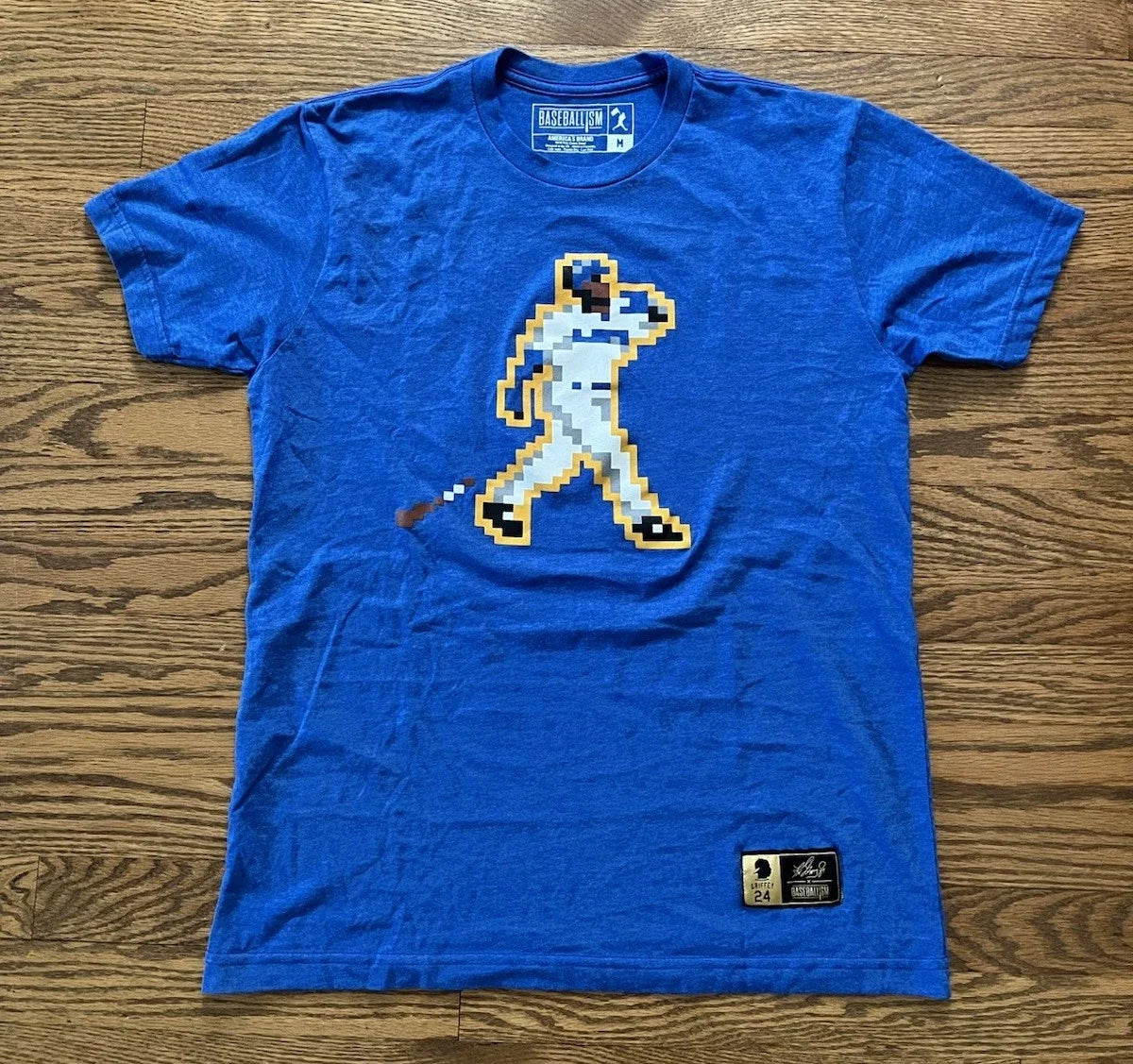 Baseballism Ken Griffey Jr #24 Pixel Art Shirt Medium 8 Bit Seattle Mariners