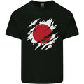 Torn Japan Flag Japanese Day Football Mens Cotton T-Shirt Tee Top