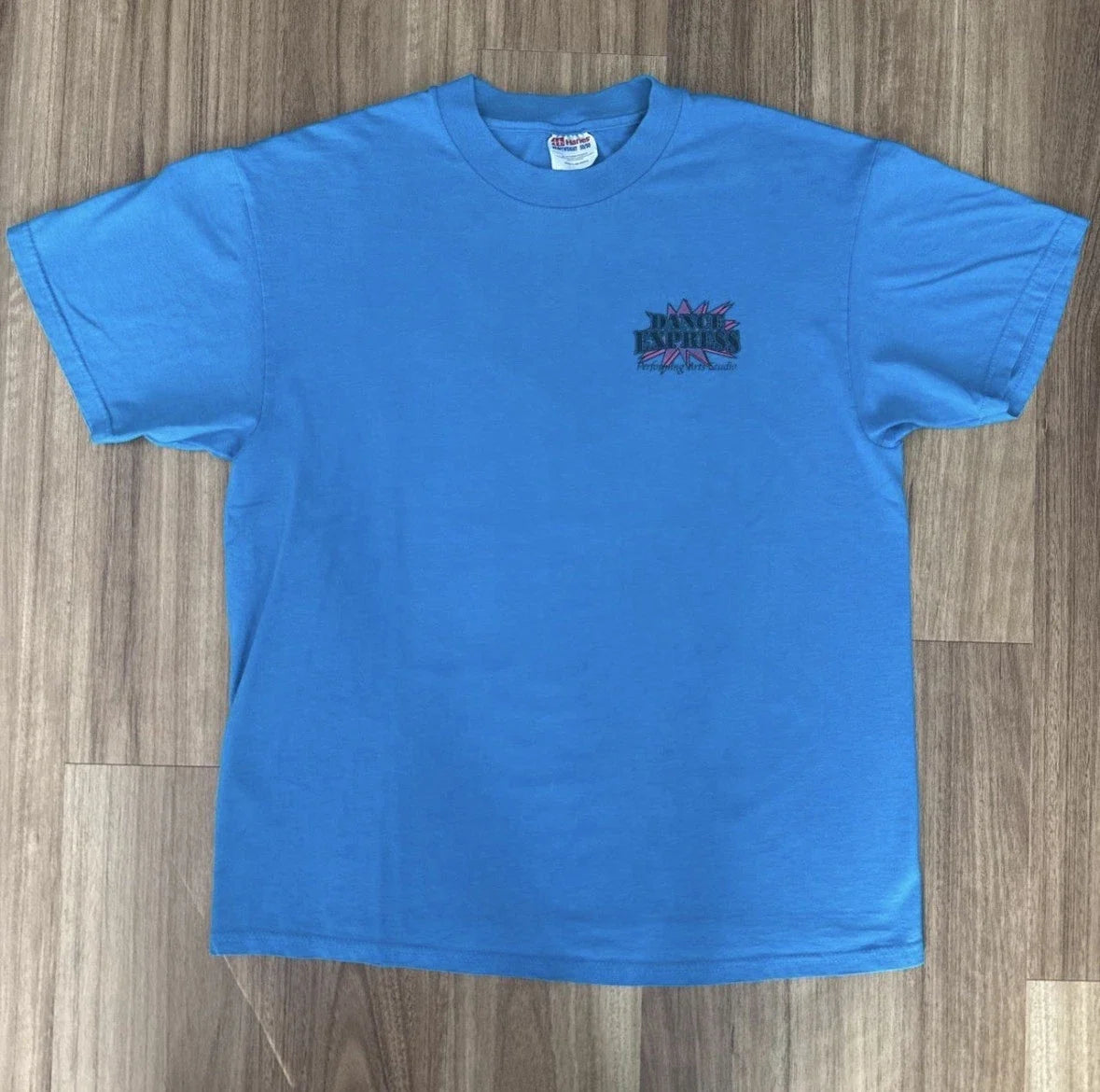 Hanes Heavyweight Y2K Dance Express Blue Men's L T-Shirt
