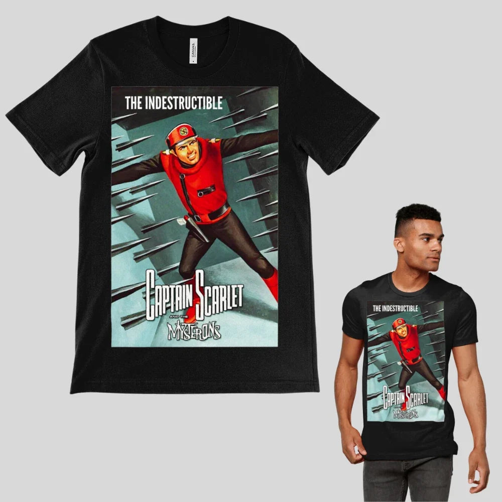 Captain Scarlet T Shirt The Indestructble Retro 1960s TV Show Dad Fathers