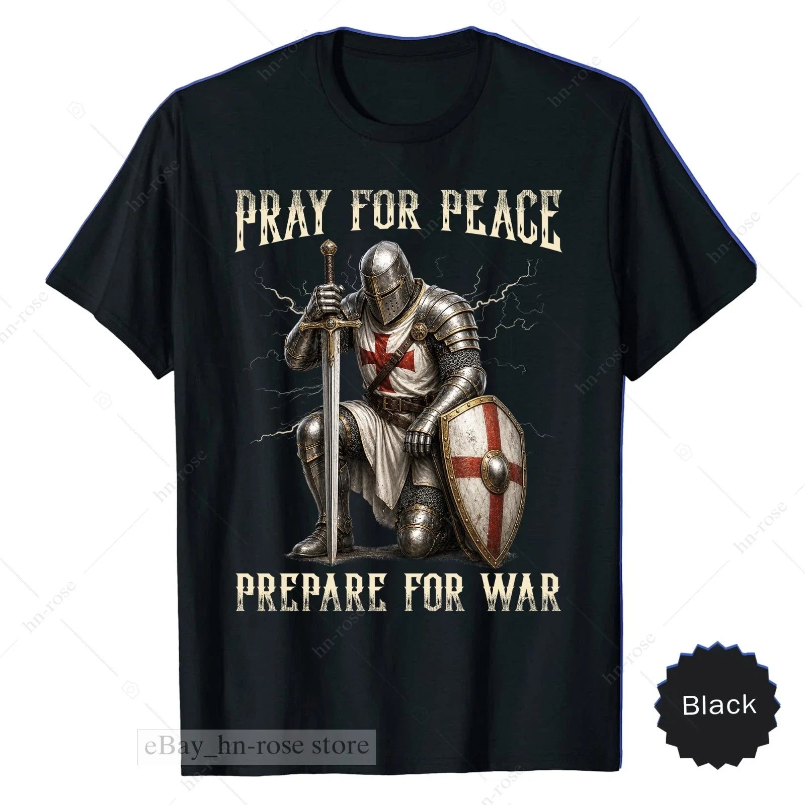 Christian Knight Shirt Prayer Warrior Crusader Tee Armor Of God Religious Gifts