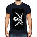 PIRATE GRUNGE FLAG MENS T-SHIRT TEE TOP SKULL GIFT CROSSBONES CLOTHING SHIRT