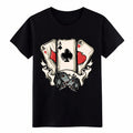 Poker Aces Dice Casino Gambling Graphic Casual Cotton T-Shirt for Men Women