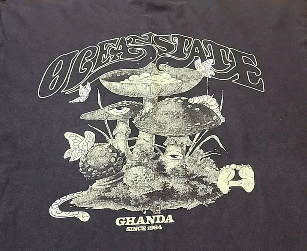 Ghanda Oceanstate Tee Small Y2K Boho Australia Casual Streetwear Nature
