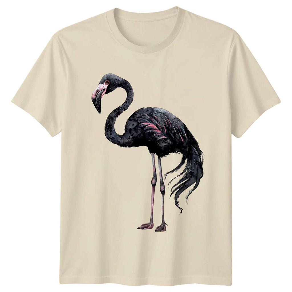 Black Flamingo Unisex T-Shirt Gothic Bird Birthday Gift For Him And Her