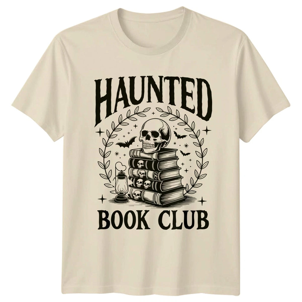 Haunted Book Club Reading Hobbies Mens Womens Graphic Tee