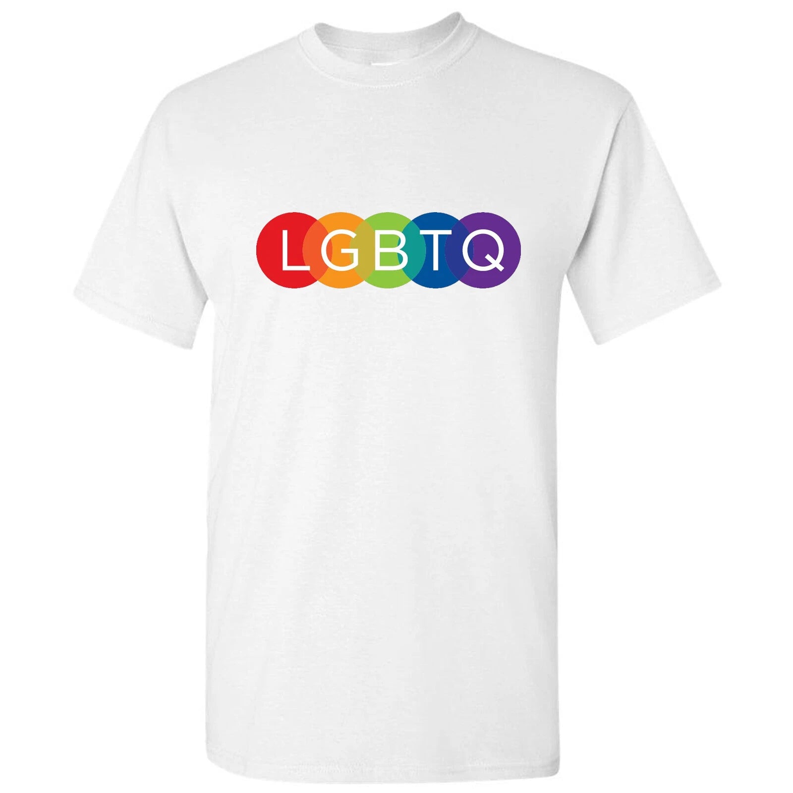 LGBTQ Flag Colourful Rainbow Gay Pride Lesbian Art Men White T Shirt Tee Top