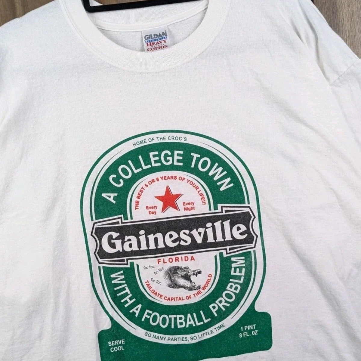 Gainesville Florida University Vintage Y2K Heineken Beer Parody T-shirt NCAA XL