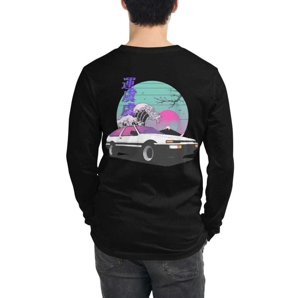 AE86 Vaporwave Japanese Aesthetic JDM Tuner Drift Racing Unisex Long Sleeve Tee