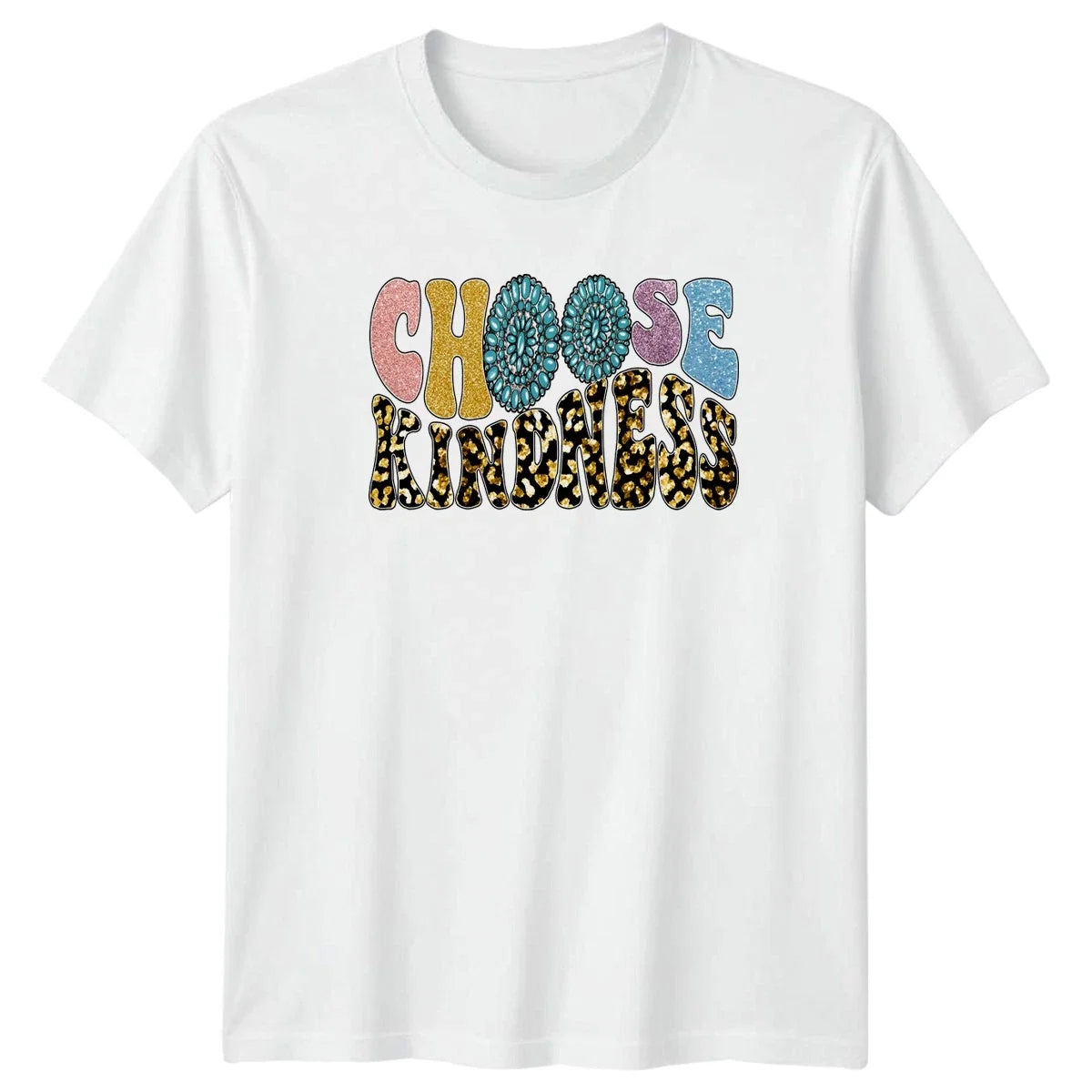 Choose Kindness Womens T-Shirt Western Boho Inspirational Christmas Gift For Her
