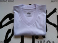 6 NEW SHAKA WEAR PLAIN SHORT SLEEVE V-NECK T-SHIRT WARM WHITE BLANK LARGE L 6PC