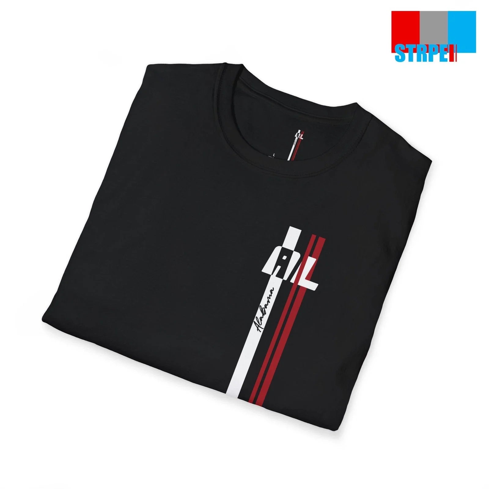 Alabama State Flag Minimalist Stripes Monogram Tee Shirt | Men Women Unisex Gift