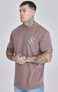 SikSilk Mens Brown Logo T-Shirt Medium