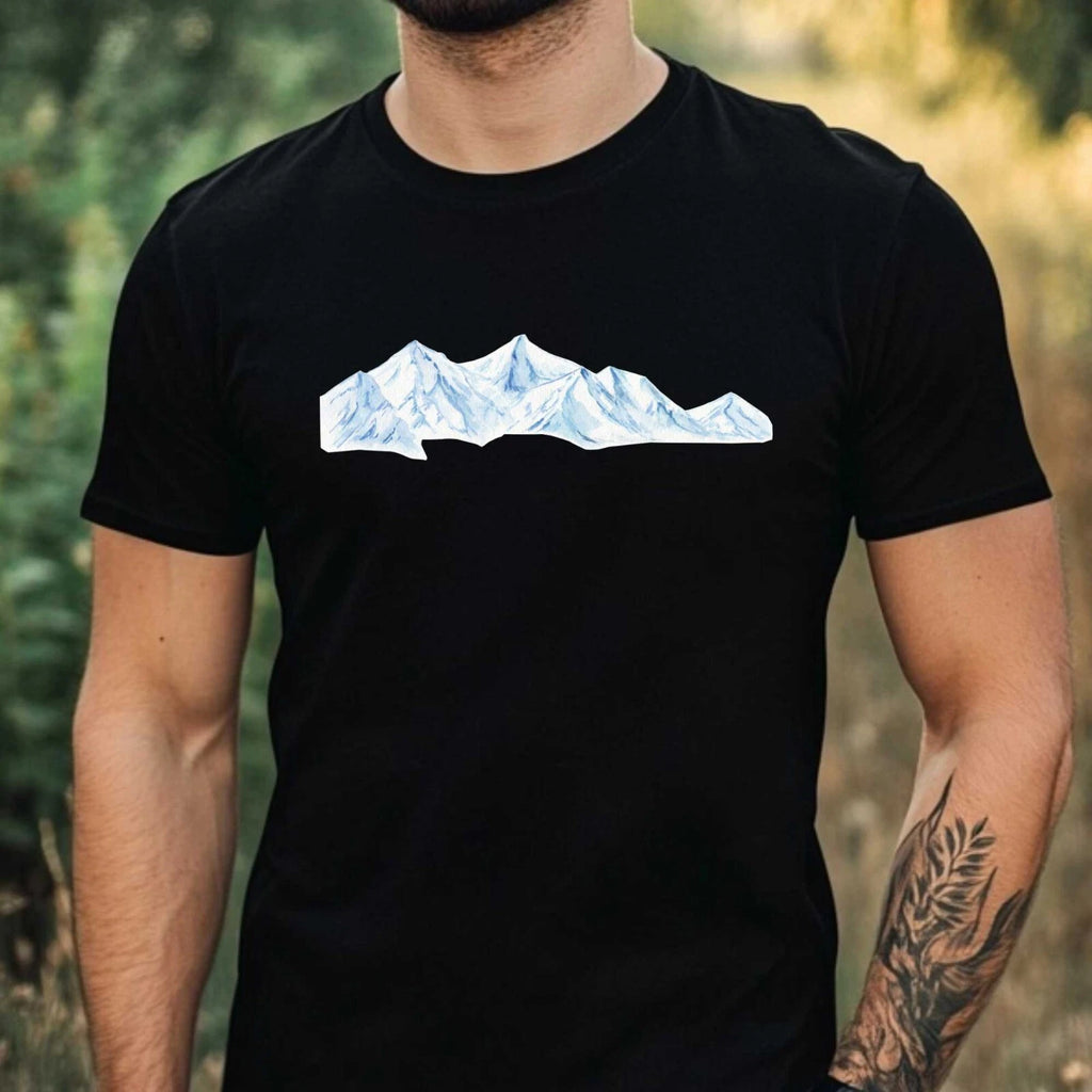 Mens Ski, Winter, Skiing, Snow Motif Cotton T-Shirt Size XS to 5XL