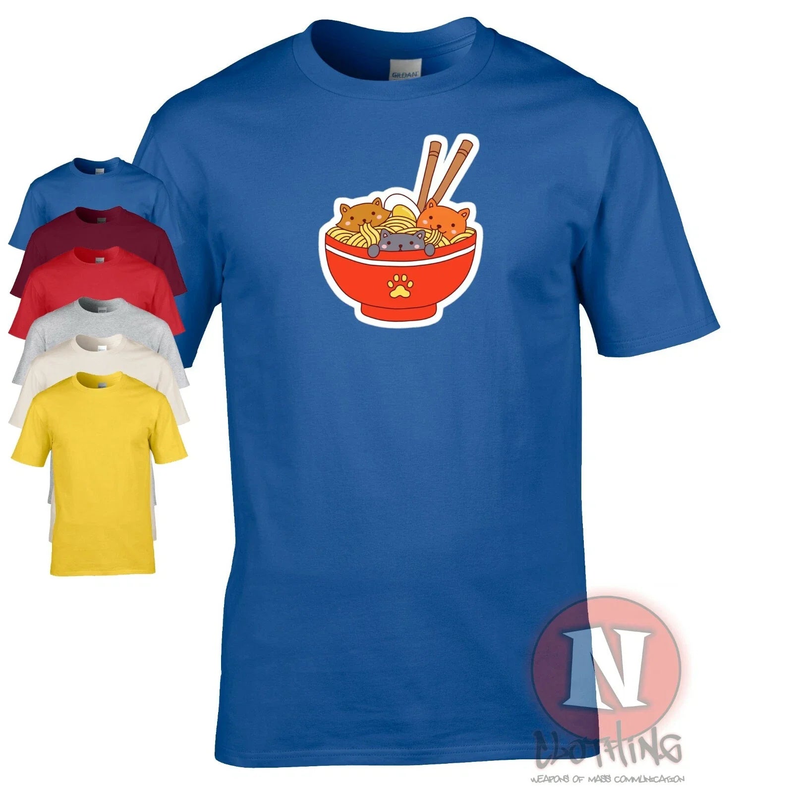 T-shirt Ramen Avec Des Petits Chats Japonais Asiatique Noodle Félin Kawaii