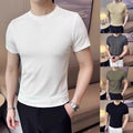 Slim Fit T-Shirt Slim Fit Crew Neck Breathable Stretchy 96%Polyester+4%Spandex