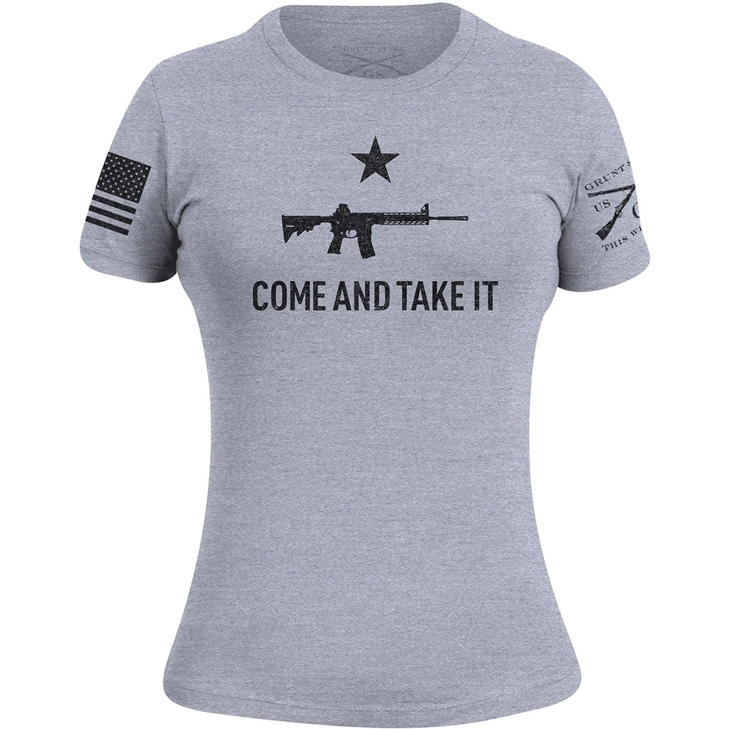 Grunt Style Women's Come and Take It 2A Edition T-Shirt - Heather Gray