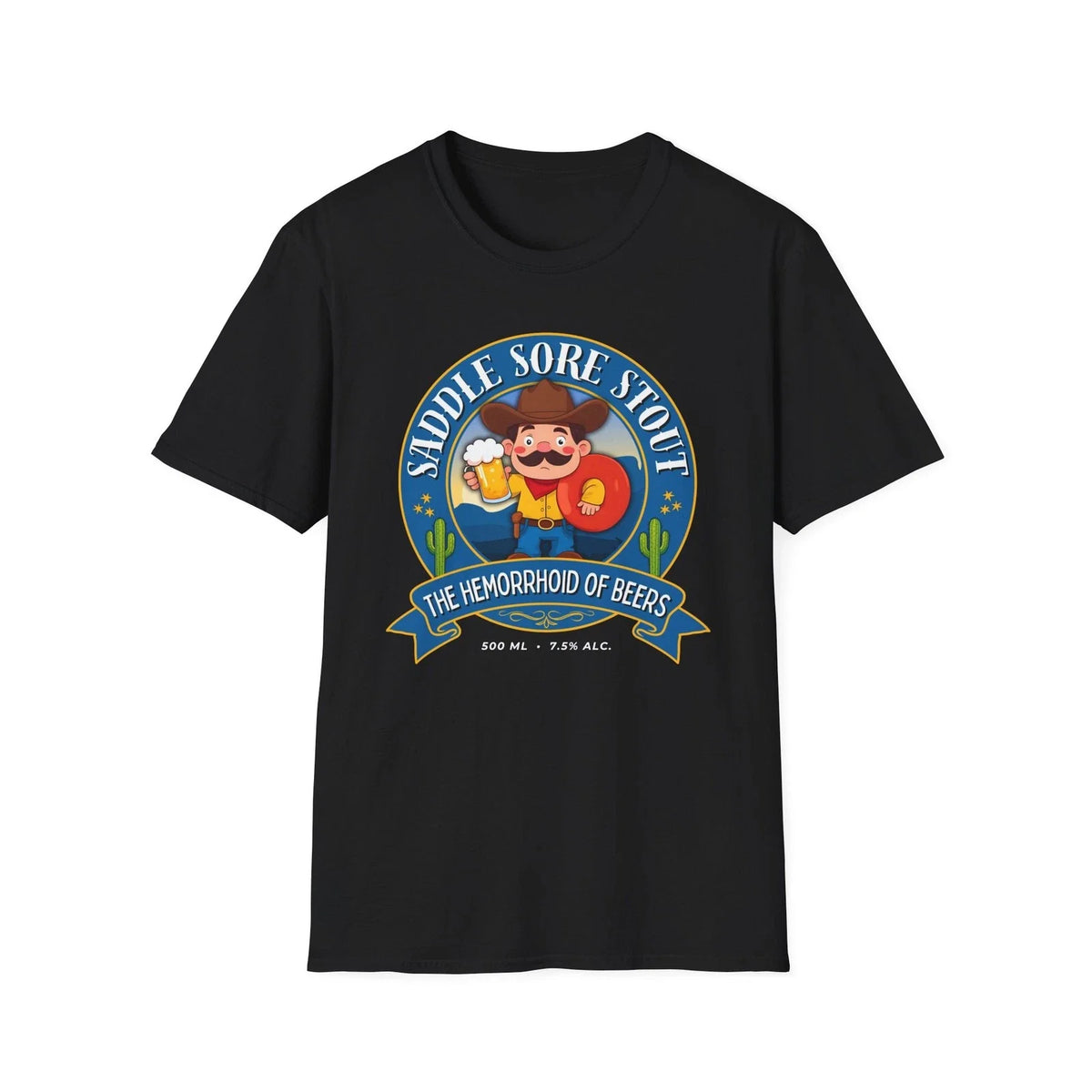 Saddle Sore Stout T-Shirt - Hilarious Beer Lover Tee, Imaginary Beer Shirt