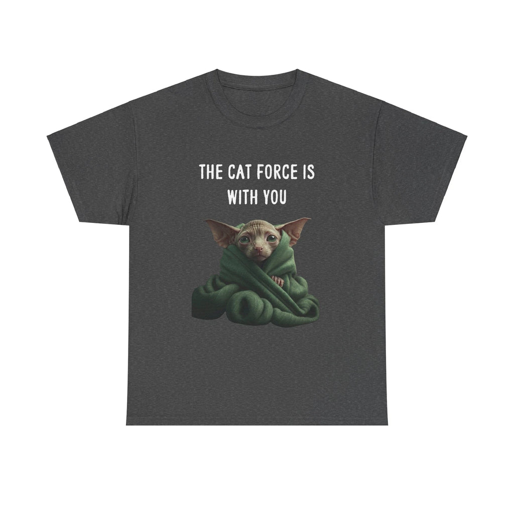 The Cat Force Is With You, Unisex Heavy Cotton Tee, Funny, Gifts, Novelty, Cats
