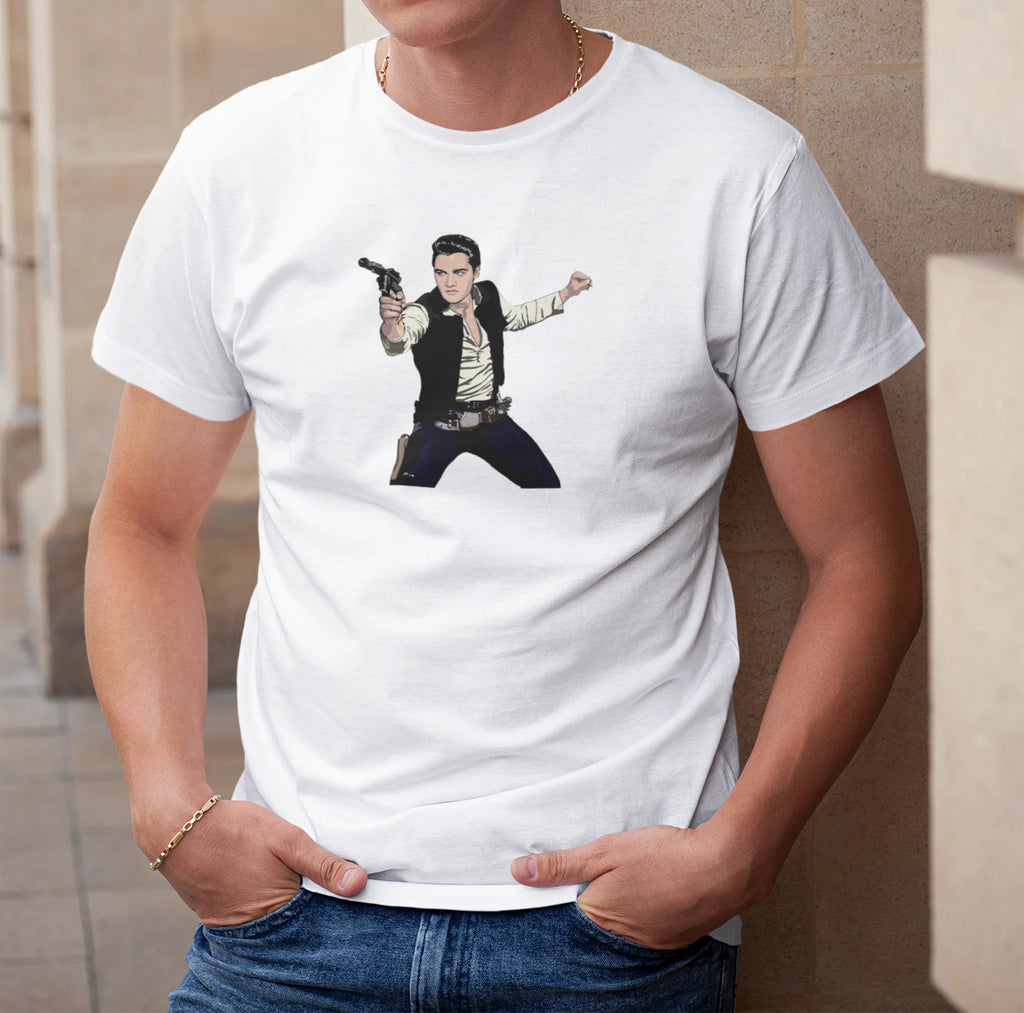 Han Elvis Solo Funny Parody Trendy Rare Fashion Printed Men Cotton T-shirt Top