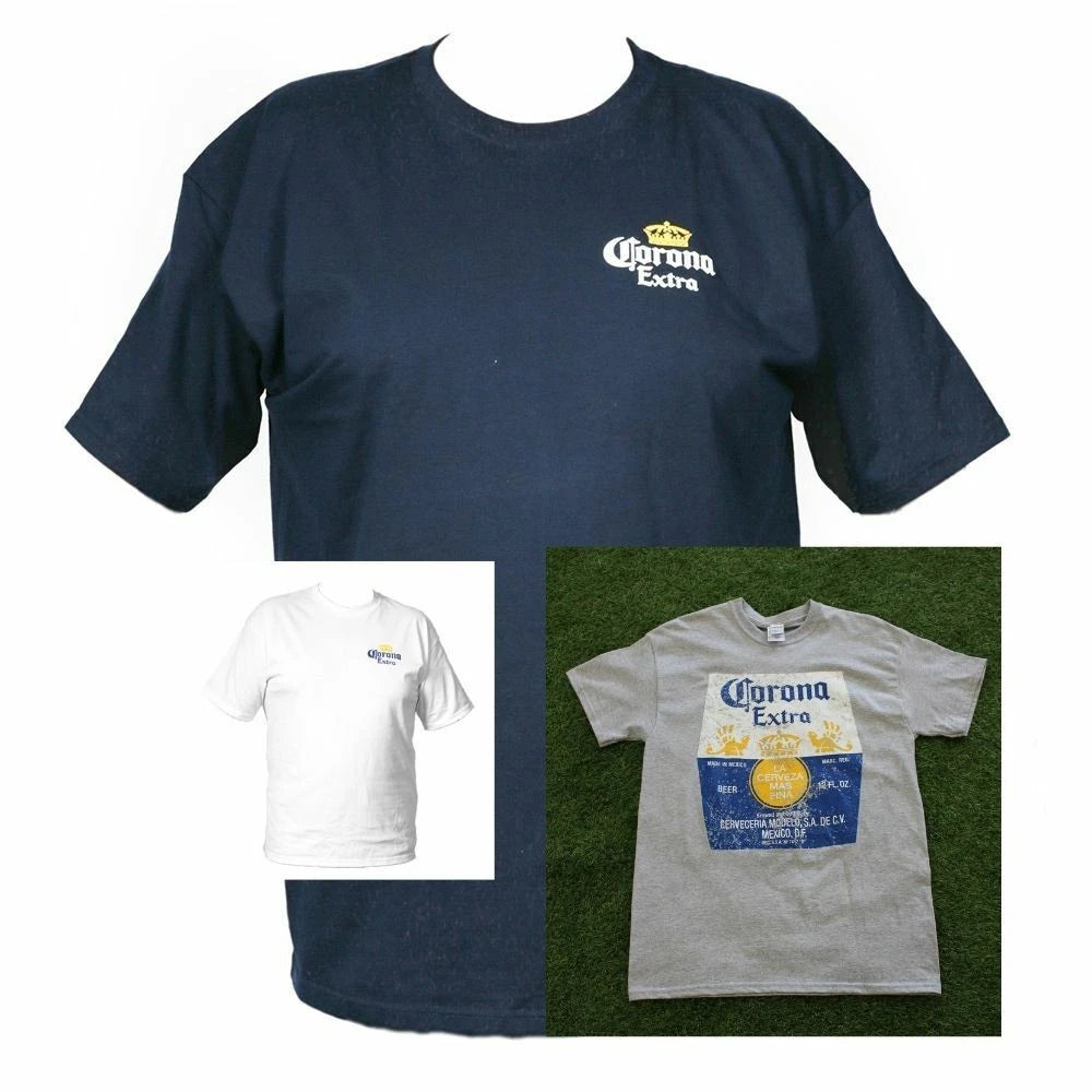 New Corona Men Cotton T Shirt Top Made Mexico Soft Heavyweight  S-M-L-XL-XXL