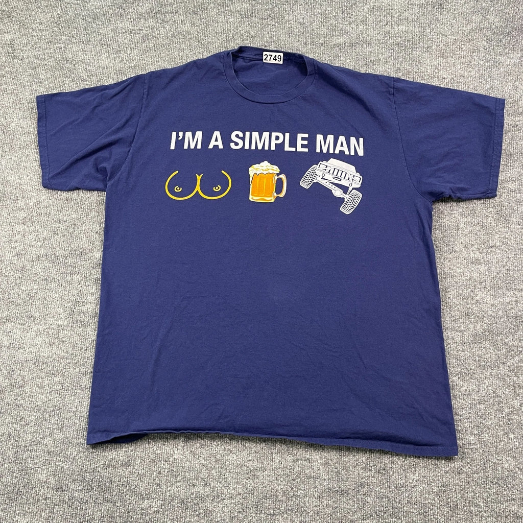 Funny Naughty I'm A Simple Man Humor Shirt XL 23x27 B**bs Beer Truck
