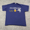 Funny Naughty I'm A Simple Man Humor Shirt XL 23x27 B**bs Beer Truck