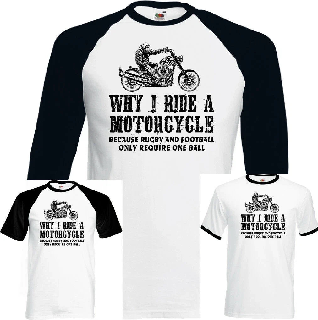 MOTORCYCLE T-Shirt Why I Ride A Motorbike Biker Yamaha Bike Kawasaki Mens Funny