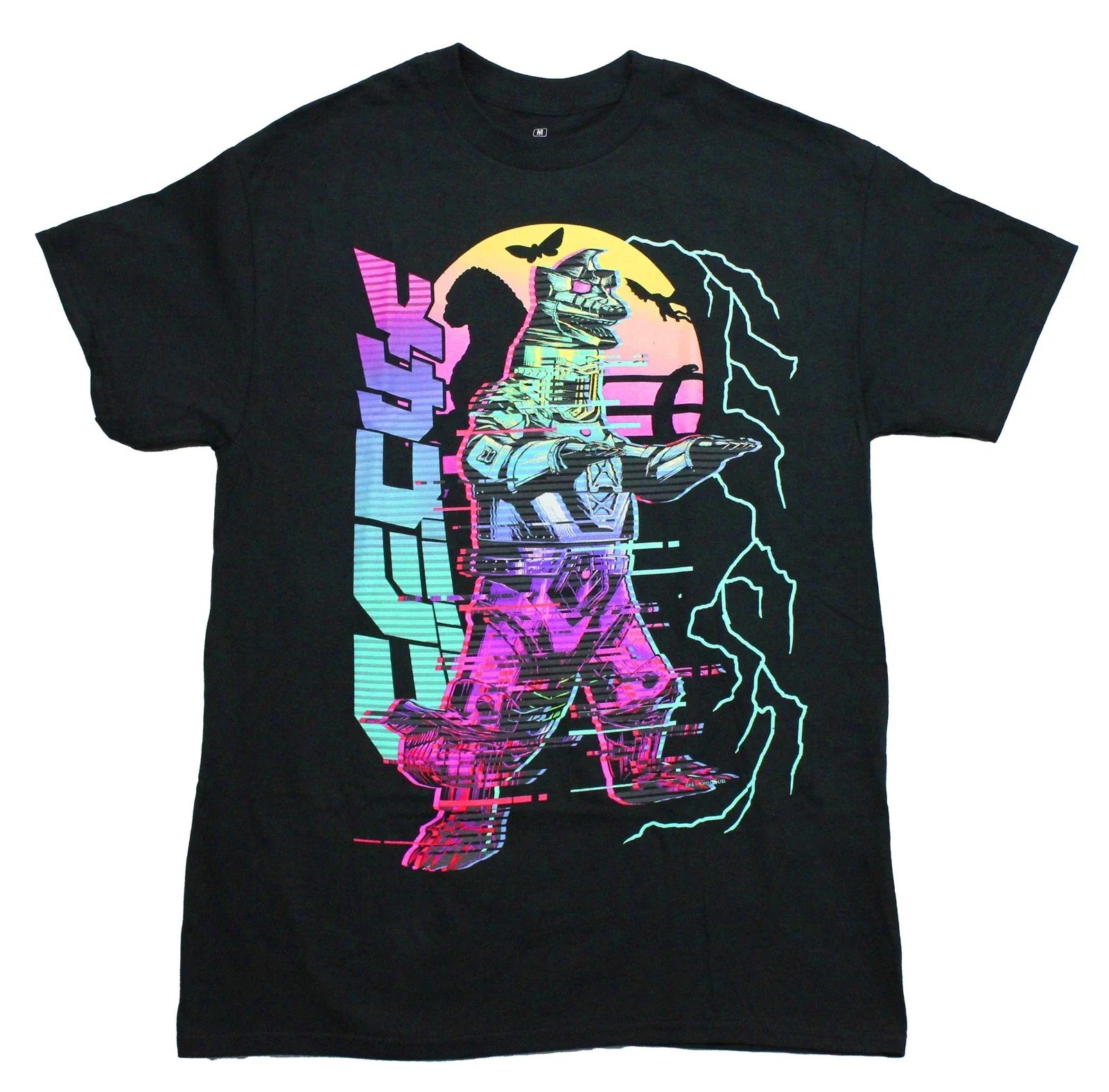 Godzilla MechaGodzilla New Adult T-Shirt - Walking Past Electrified Sunset