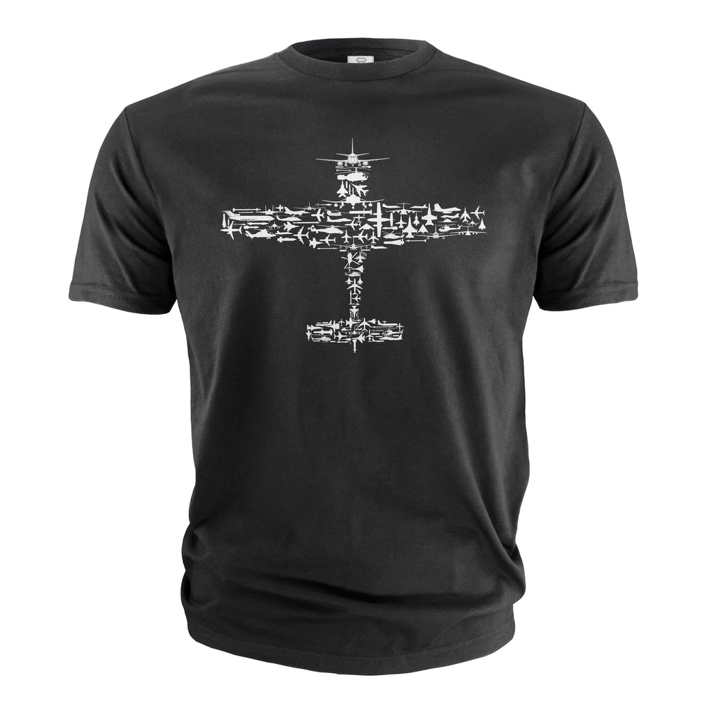Men's plane airplanes T-shirt military fighter aircraft creative shirt army tee