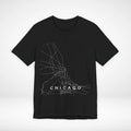 Chicago Illinois USA Train Map T-Shirt Rail Graphic Tee Streetwear Minimalistic